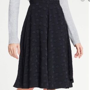 Ann Taylor Black Dot Chiffon Skirt